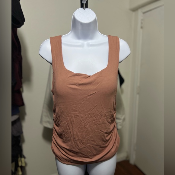 OGL Eco-SkinKiss® Ruched Sides Square Brami Tank Top-Hip Length - Picture 2 of 4